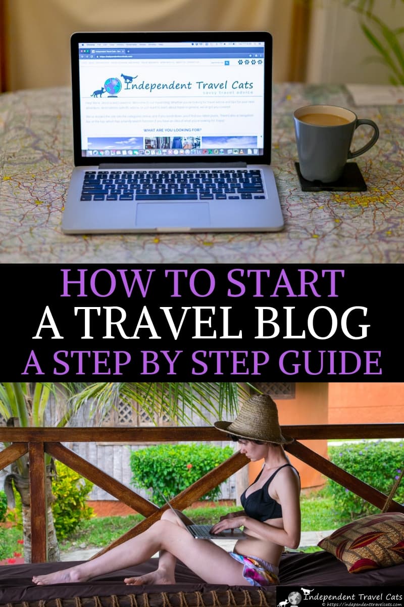 A step-by-step guide to how to start a travel blog from professional travel bloggers. Do you want learn how to start a travel blog or a travel website? We break down the basic steps to get your started, and tell you how to set up a travel blog in 10 easy steps. These include selecting your domain name, choosing a web host, setting up a file transfer protocol program, picking plugins, and choosing a publishing schedule. #travelblog #travelblogging #blogging #howtostartatravelblog #bloggingtips