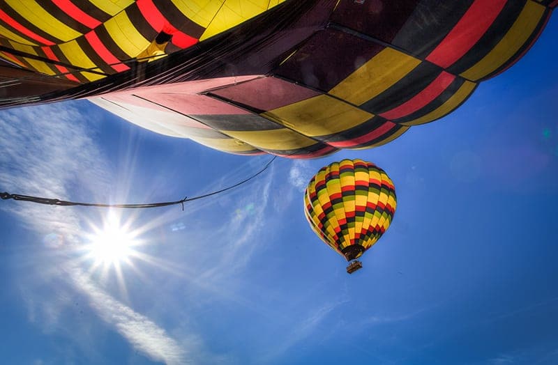 Napa Valley without wine hot air ballon rides