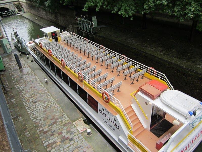 Paris Canal Saint Martin boat cruise boat ride on Paris canals St. Martin canal Canauxrama Paris Canal