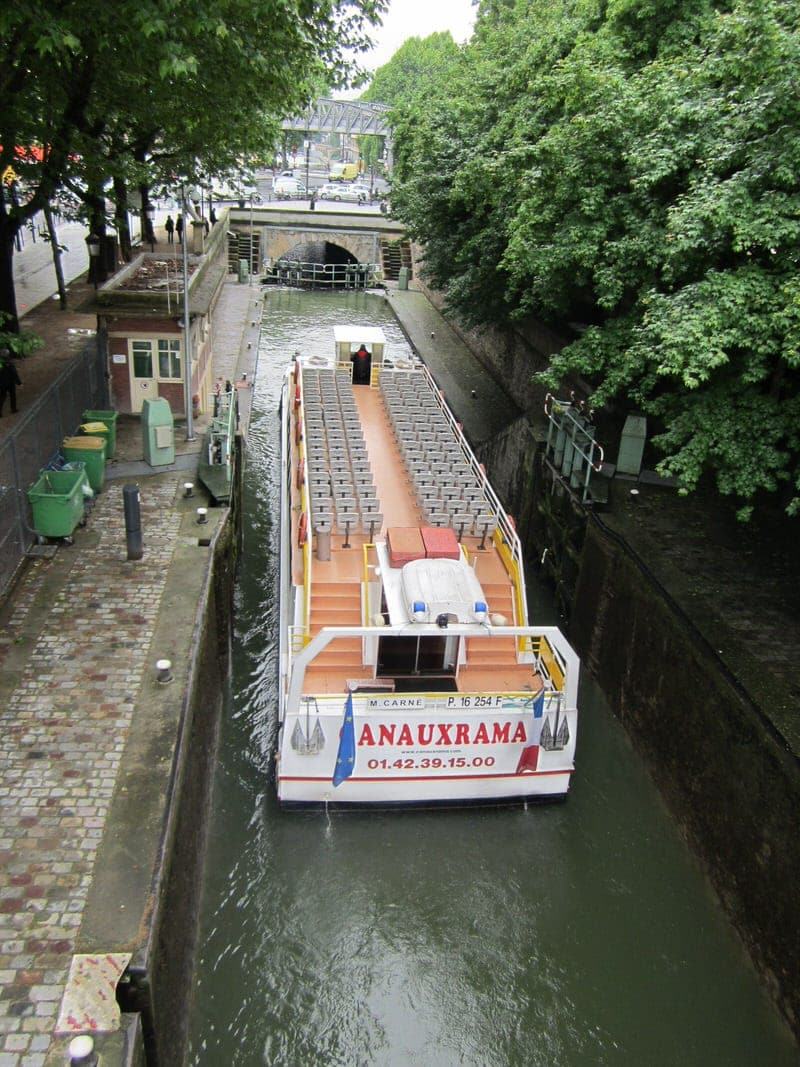 Paris Canal Saint Martin boat cruise boat ride on Paris canals St. Martin canalCanauxrama Paris Canal