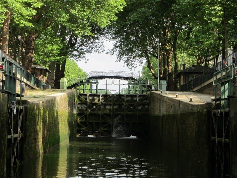 Paris Canal Saint Martin boat cruise boat ride on Paris canals St. Martin canal Canauxrama Paris Canal