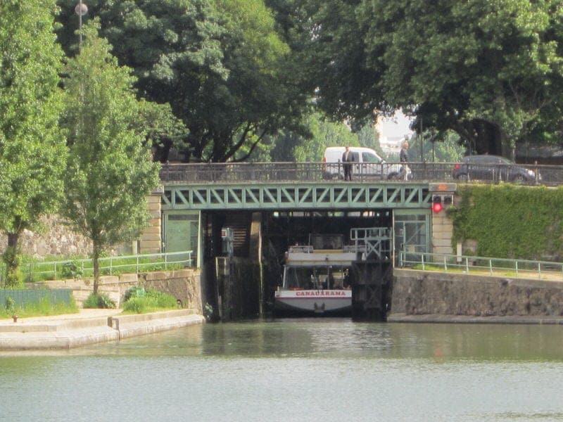 Paris Canal Saint Martin boat cruise boat ride on Paris canals St. Martin canal Canauxrama Paris Canal