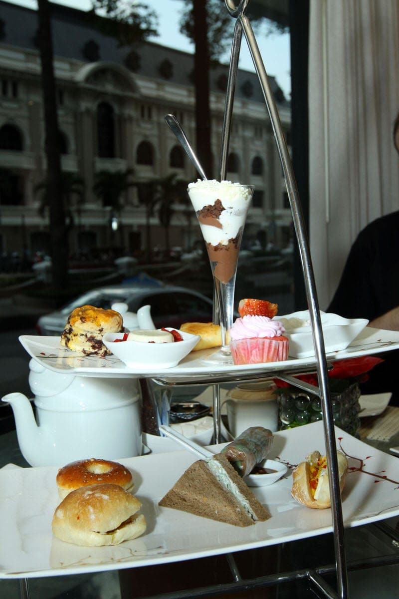 afternoon tea in Ho Chi Minh City Vietnam high tea at Caravelle Hotel 