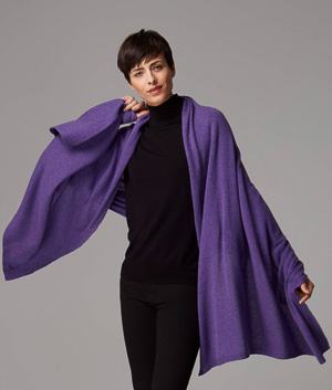 Shawl wrap with outlet sleeves