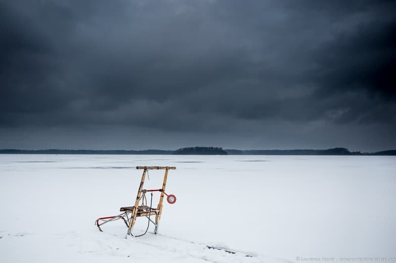 winter in Finland kicksledding