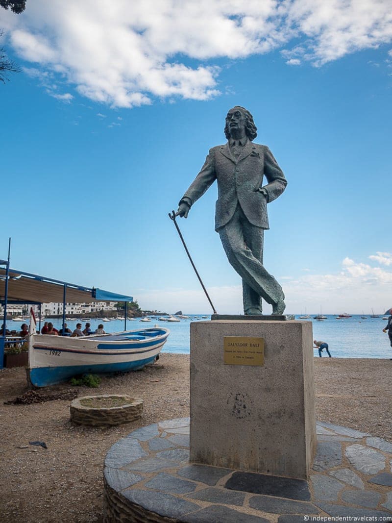 Cadaques statue of Salvador Dalí in Costa Brava Spain