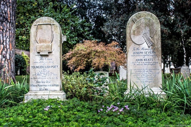 John Keats grave Non Catholic Cemetery Grand Tour in Rome Italy