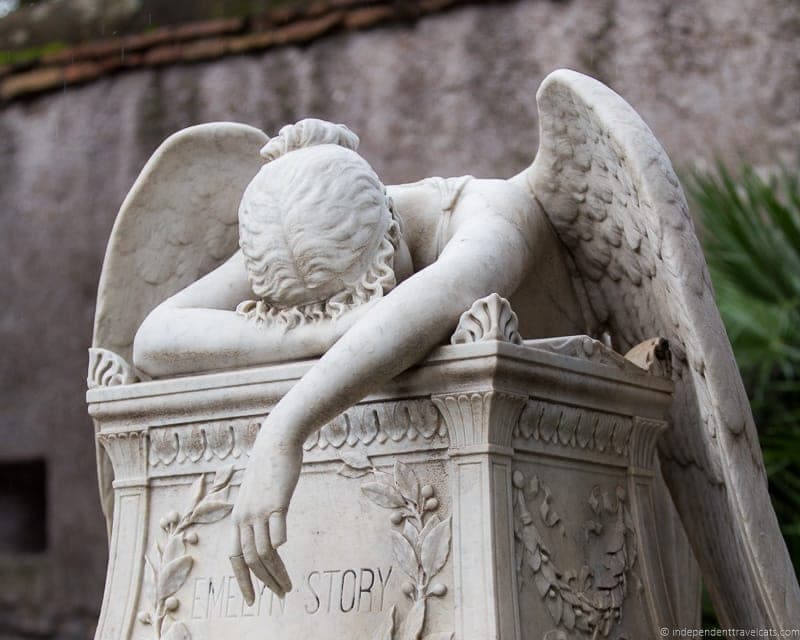 Emelyn Story grave Angel of Grief Non Catholic Cemetery Grand Tour in Rome