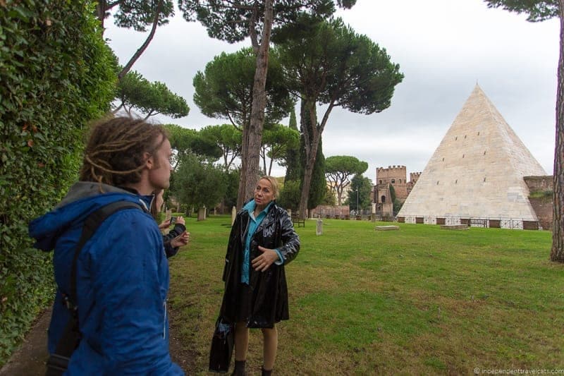 Pyramid of Cestius Non Catholic Cemetery Grand Tour in Rome Italy