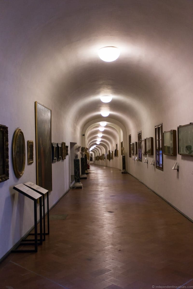 Inside the Vasari Corridor Florence Italy Medici