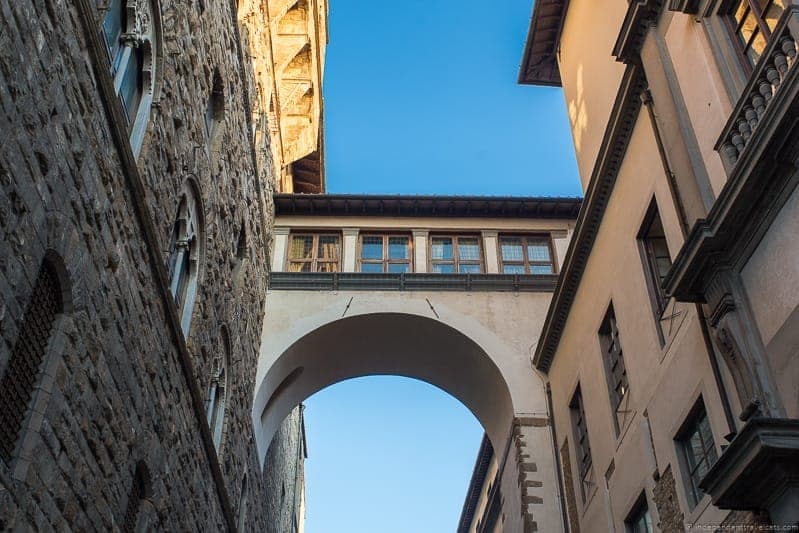 Inside the Vasari Corridor Florence Italy Medici