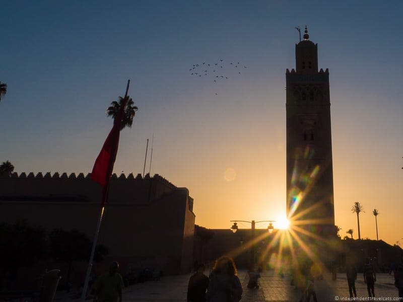 Koutobia Mosque sunset things to do in Marrakesh Morocco Marrakech