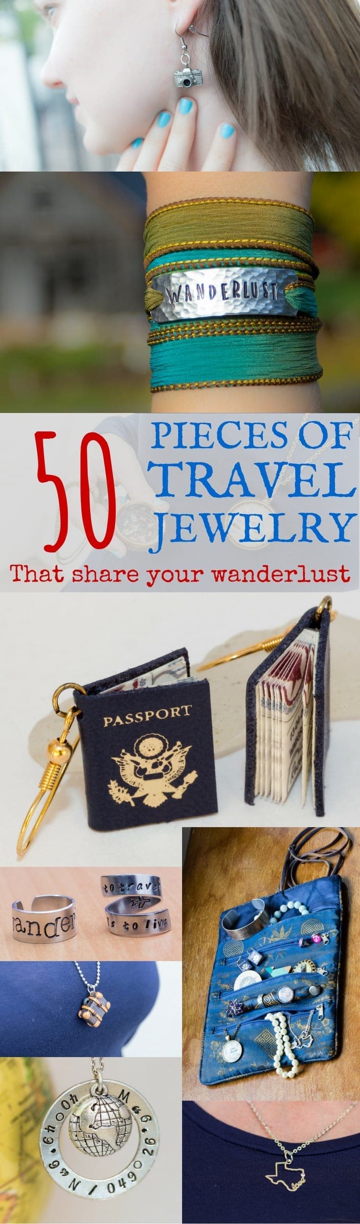 A definitive guide to all the travel themed jewelry for the travel lover in your life!