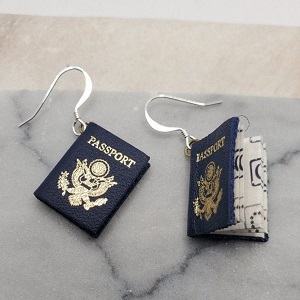 passport earrings USA passport jewelry for travelers