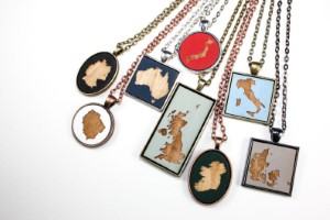 wooden painted country necklace travel inspired jewelry for travelers