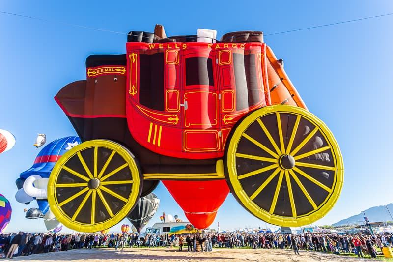 Wells Fargo stagecoach balloon Albuquerque International Balloon Fiesta Albuquerque Balloon Festival