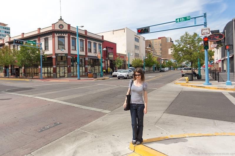 intersection crossroads Route 66 in Albuquerque New Mexico highlights