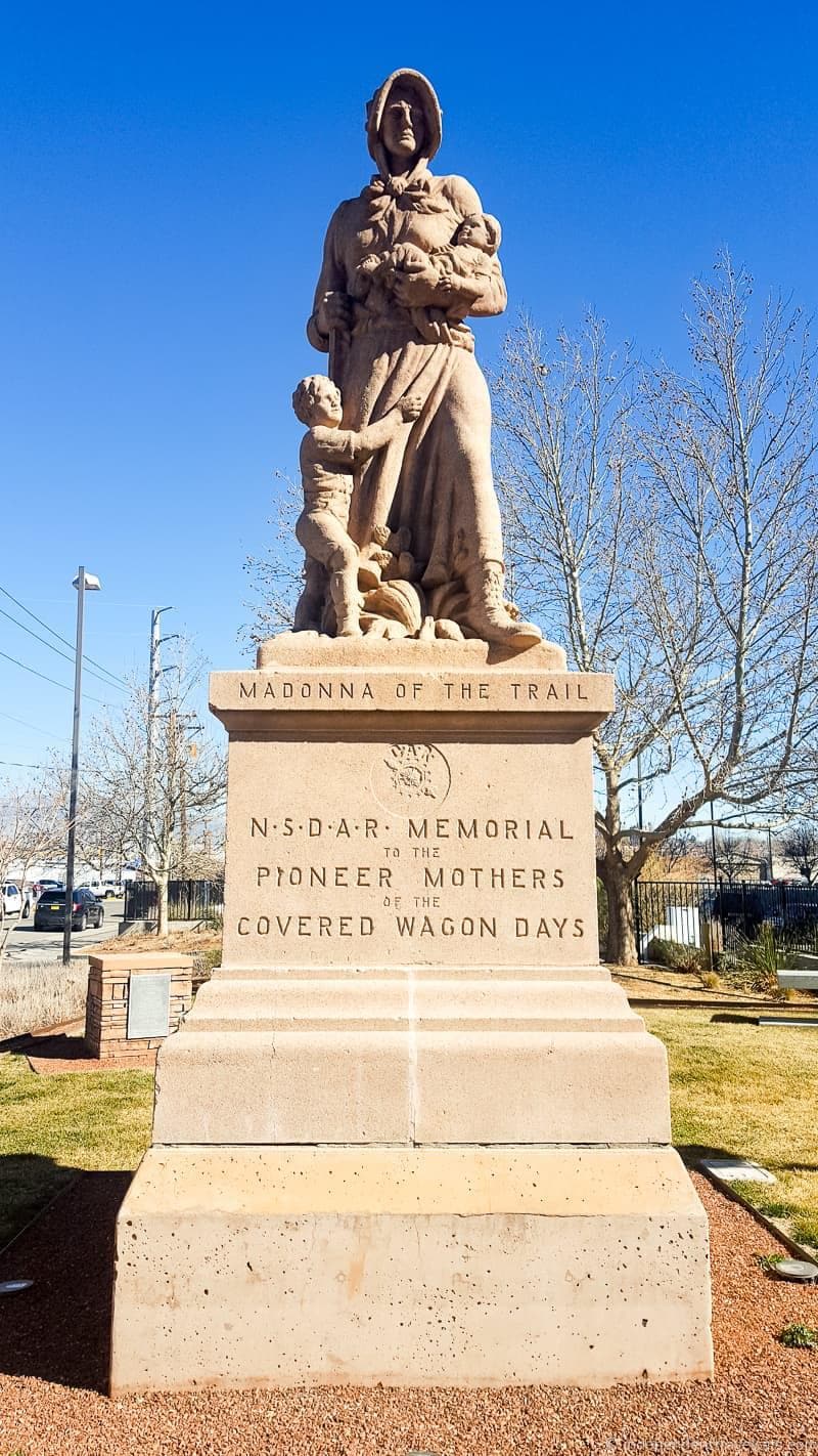 Madonna of the Trail Route 66 in Albuquerque New Mexico highlights