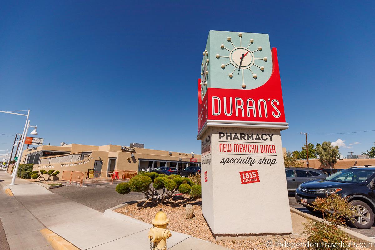 Duran's Central Pharmacy diner Route 66 in Albuquerque New Mexico highlights