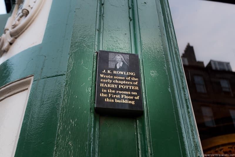 Spoon plaque Harry Potter sites in Edinburgh Scotland J.K. Rowling