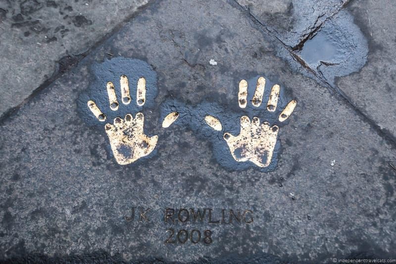 Harry Potter sites in Edinburgh Scotland J.K. Rowling handprints