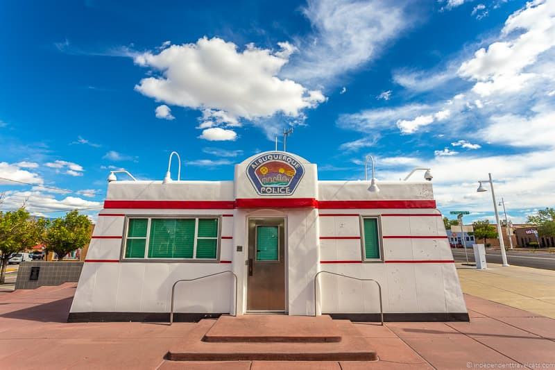 Triangle Park police Valentine Diner Route 66 in Albuquerque New Mexico attractions