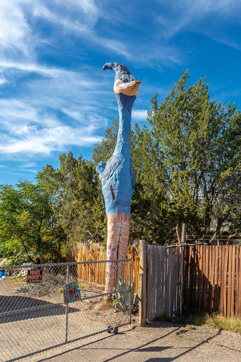 giant roadrunner statue Route 66 in Albuquerque New Mexico attractions