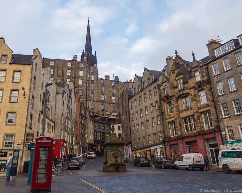 West Bow street Grassmarket Harry Potter sites in Edinburgh Scotland J.K. Rowling