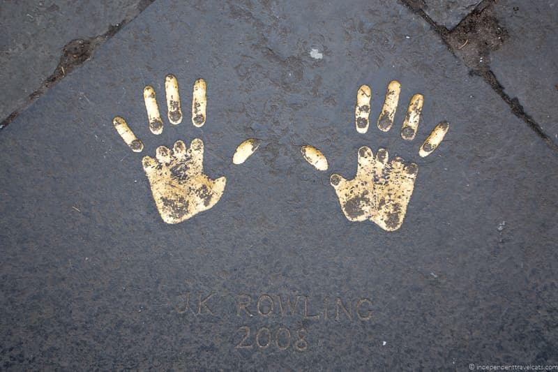 Harry Potter sites in Edinburgh Scotland J.K. Rowling handprints