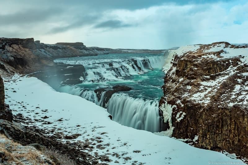 Gullfoss waterfall 7 day Iceland itinerary by car one week road trip