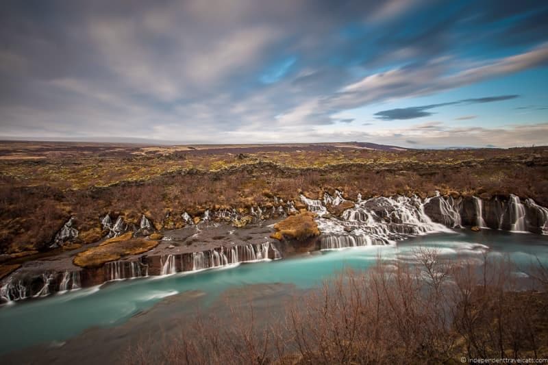 Hraunfossar Waterfall 7 day Iceland itinerary by car one week road trip