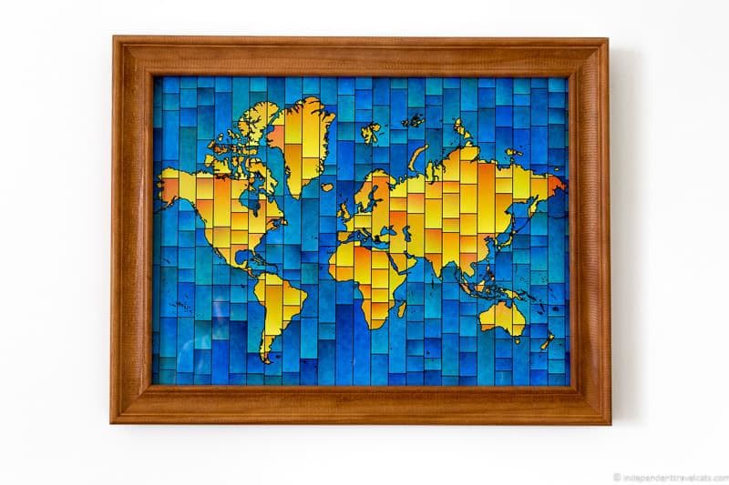 World Map XXL 51 x 28 inches, Travel Pin Board with Fleece Surface in  Modern Wall Art Design, 20 Flag Push Pins included