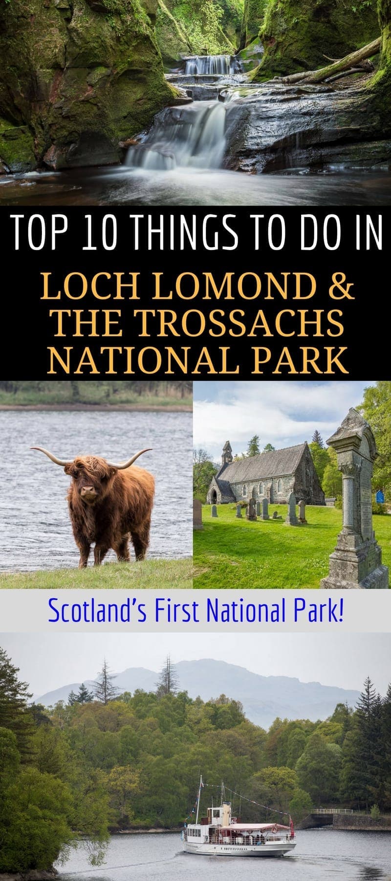 A guide to visiting Loch Lomond and the Trossachs National Park, Scotland's very first national park. Loch Lomond is a popular area for nature and outdoor seekers and makes an easy weekend or day trip from Glasgow or Edinburgh Scotland. We'll share the top things to do in Loch Lomond, where to stay, and how to plan your time. #LochLomond #Scotland #Glasgow 