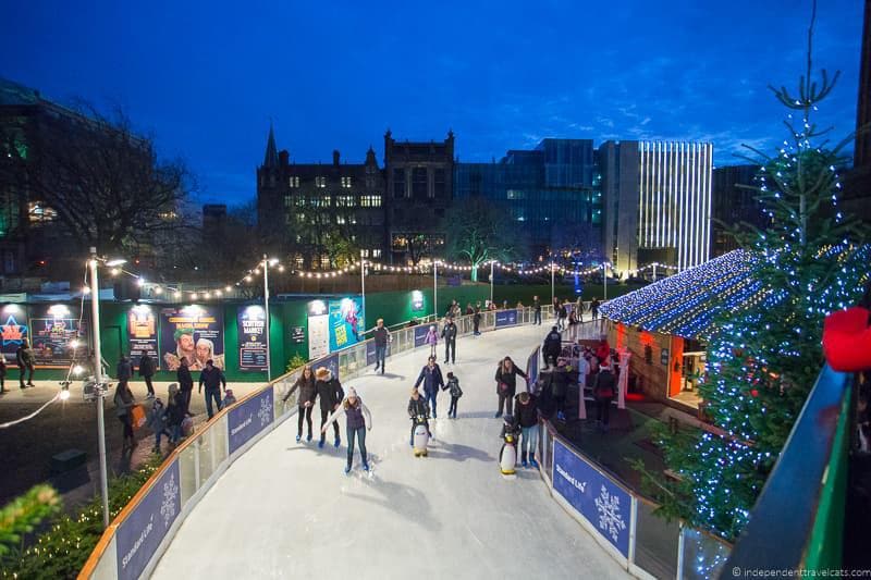 ice skating Christmas in Edinburgh Scotland December