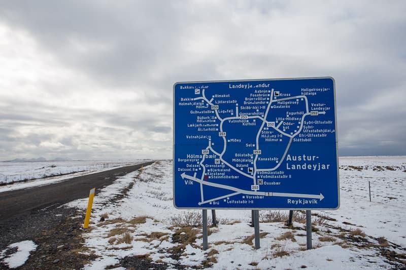 road signs driving in Iceland in winter tips during winter months