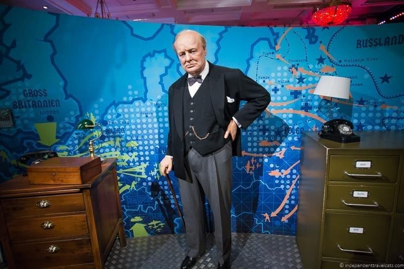 Churchill wax figure Winston Churchill in London sites attractions England UK