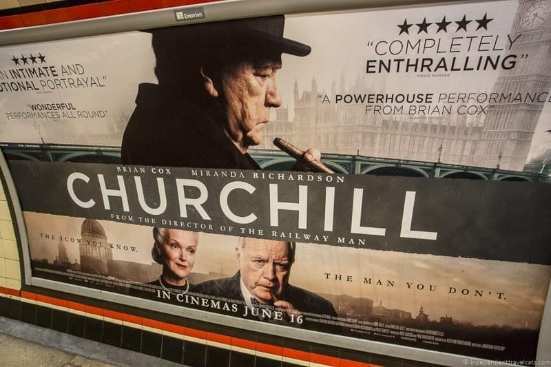 film poster Winston Churchill in London sites attractions England UK