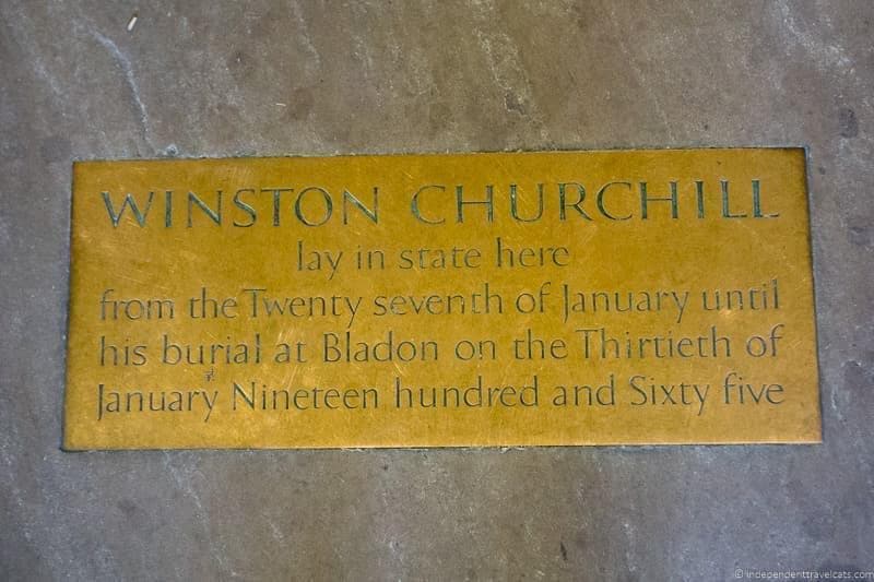 Westminster plaque Winston Churchill in London sites attractions England UK