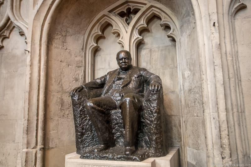 Guildhall statue Winston Churchill in London sites attractions England UK