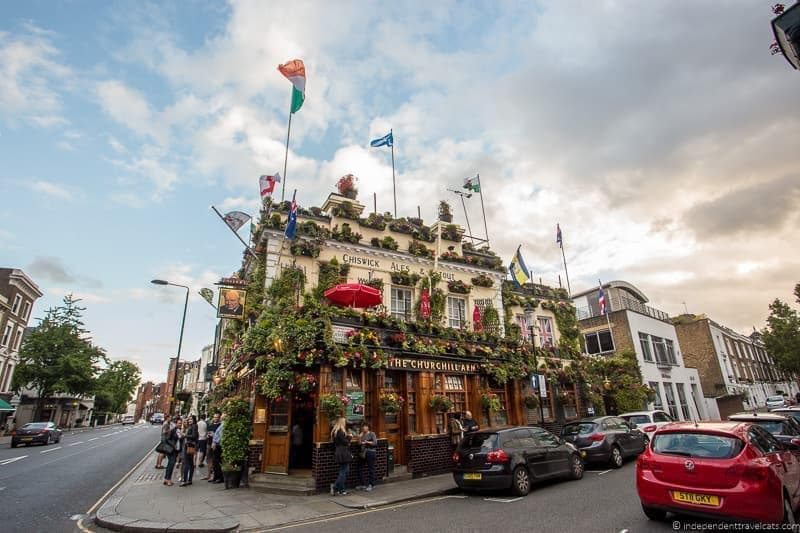 Churchill Arms pub Winston Churchill in London sites attractions England UK