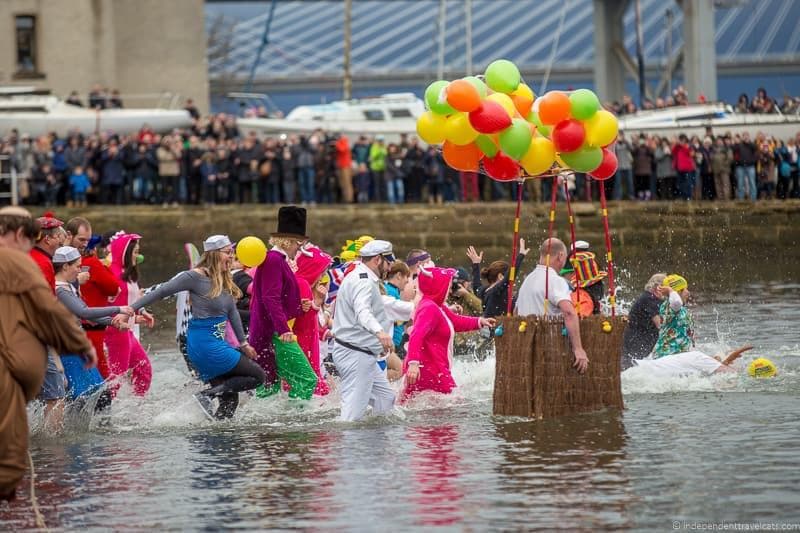 Loony Dook Hogmanay in Edinburgh Scotland