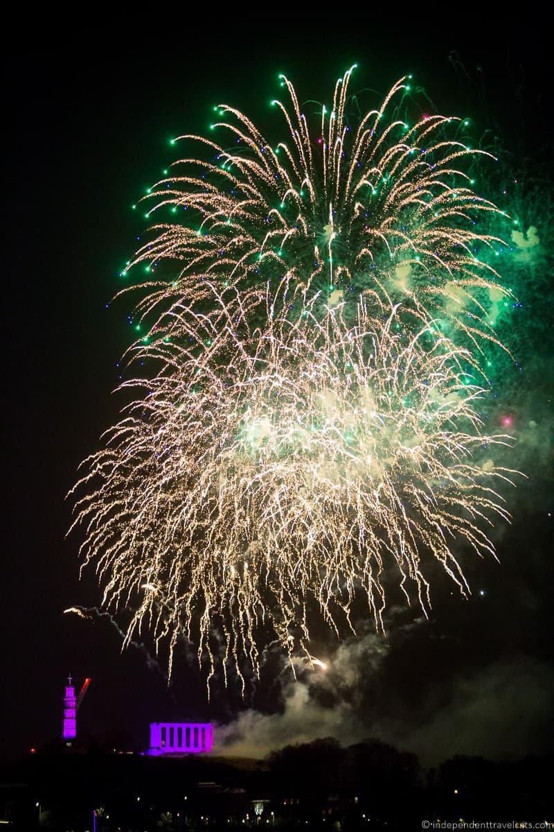 fireworks Hogmanay in Edinburgh Scotland