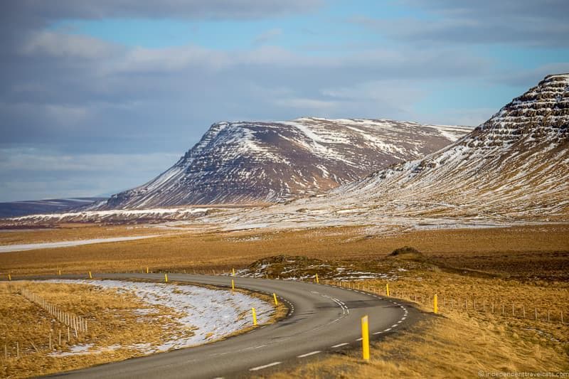 winter road snow driving in Iceland in winter tips during winter months