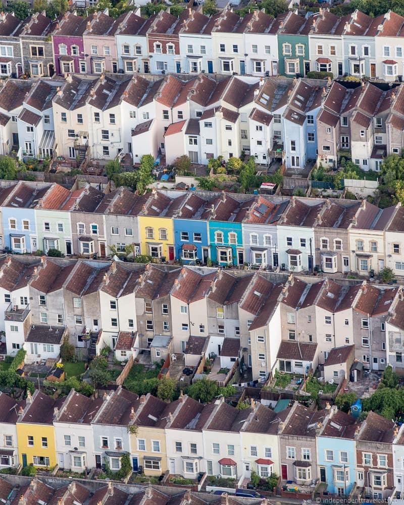 view of Bristol houses from above Bristol Balloon Fiesta England UK