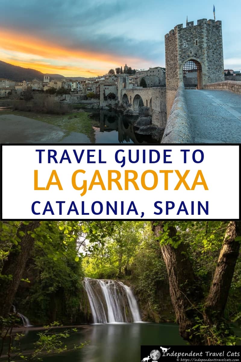 Our La Garrotxa travel guide provides information things to do in La Garrotxa, where to stay, and what to expect in this area of the Spanish Pyrenees within Catalonia Spain. La Garrotxa lies between the Pyrenees & the Costa Brava region in Spain. La Garrotxa is known for its well-preserved medieval villages, good food, hiking, cycling, Romanesque churches, and volcanic park containing 40 volcanoes. #LaGarrotxa #Catalonia #Cataluyna #Spain #travel #Besalu #Garrotxa #Olot #Pyrenees #Girona