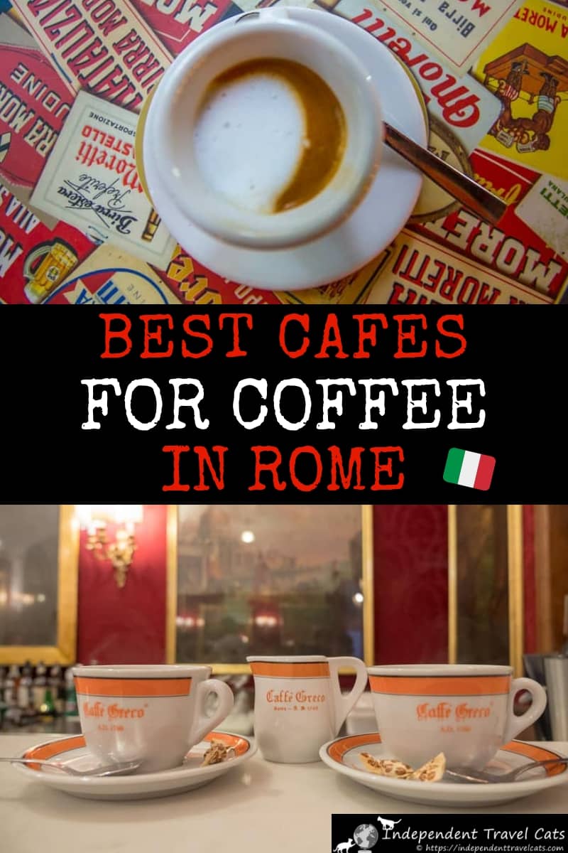 A guide to finding the best coffee in Rome Italy. We share our top 12 coffeehouses and cafes in Rome to help you find the best coffee spot for you. We also share lots of tips and advice on ordering and drinking coffee in Rome, including typical Italian espresso coffee drinks, how to order coffee in Rome, how to save money, and information on service charges. #coffee #Rome #coffeeinRome #Italiancoffee #cafes #cafesinRome #coffeehouses #caffe #caffè #espresso #travel