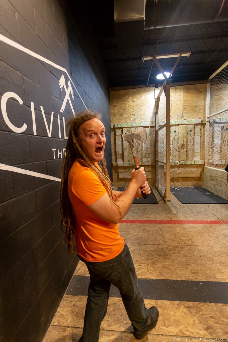 axe throwing ax top things to do in Huntsville Alabama