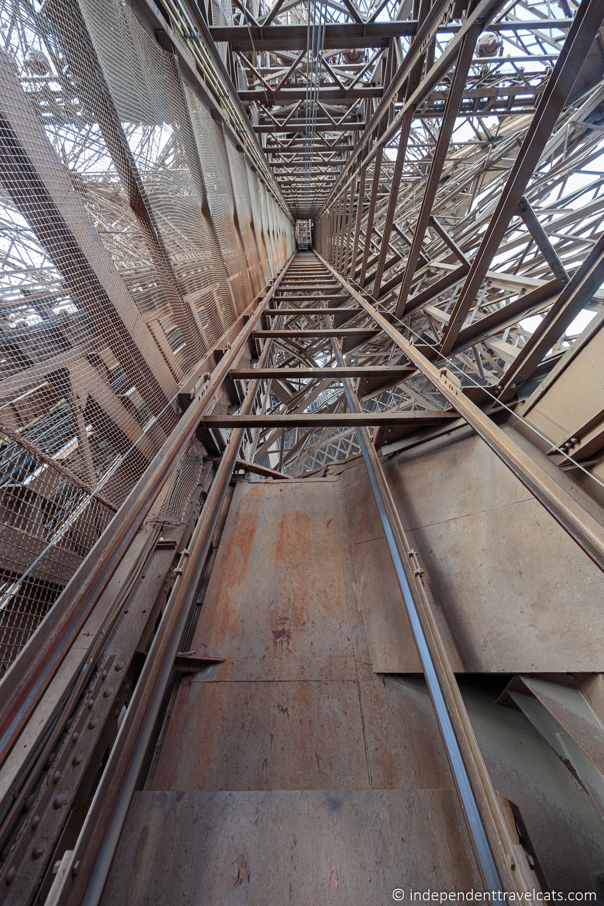 Eiffel Tower travel guide structure inside of leg