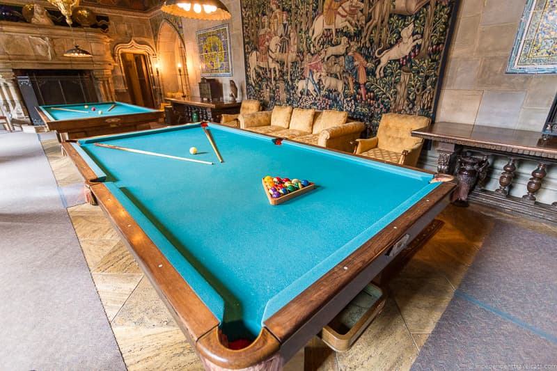 Billiard Room pool table Hearst Castle San Simeon California Central Coast American Castle William Randolph Hearst home La Cuesta Encantada