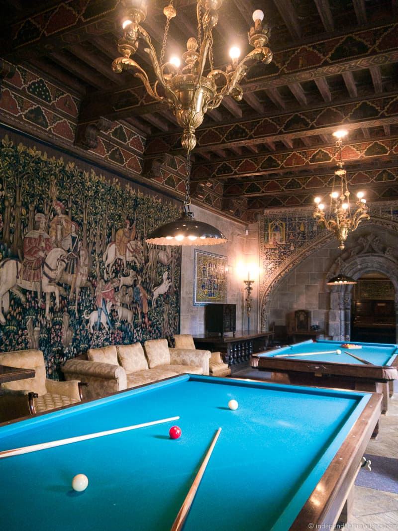 Billiard Room pool table Hearst Castle San Simeon California Central Coast American Castle William Randolph Hearst home La Cuesta Encantada